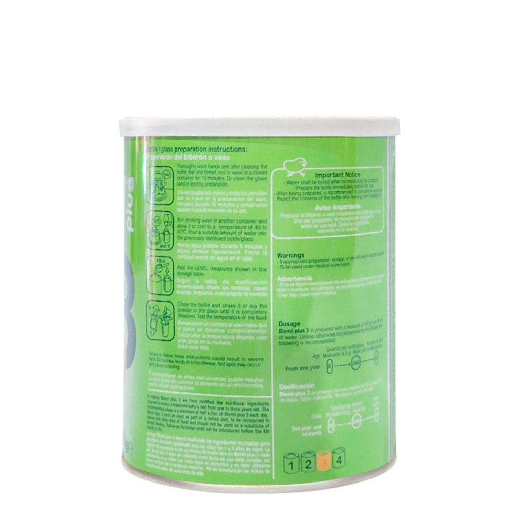 [CHÍNH HÃNG] Sữa Bột Blemil Plus 3 - Hộp 400g (Cho bé 1-3 tuổi)
