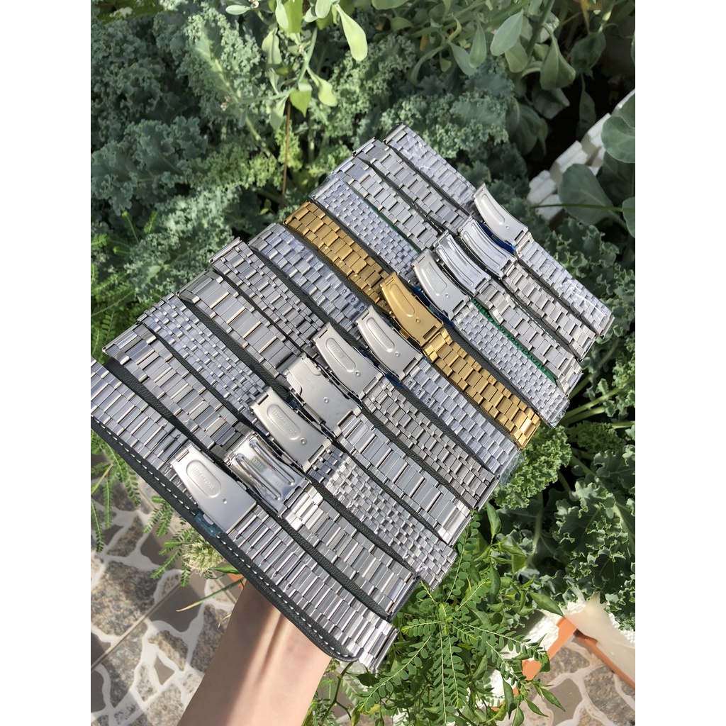 Dây Đồng Hồ Thép Không Gỉ 7 Mắt Đầu Bằng Tặng Kèm Dụng Cụ Thay Dây