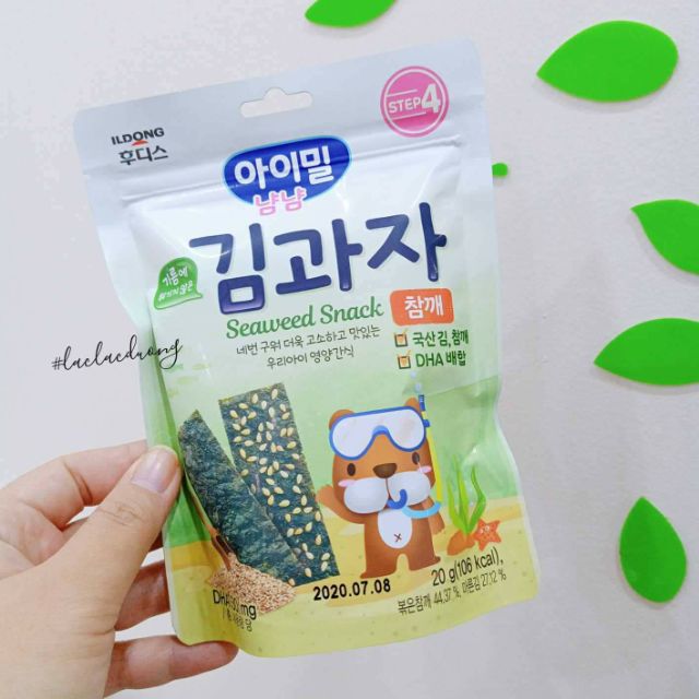 [ILDONG] Snack rong biển kẹp mè tách muối cho bé ăn dặm