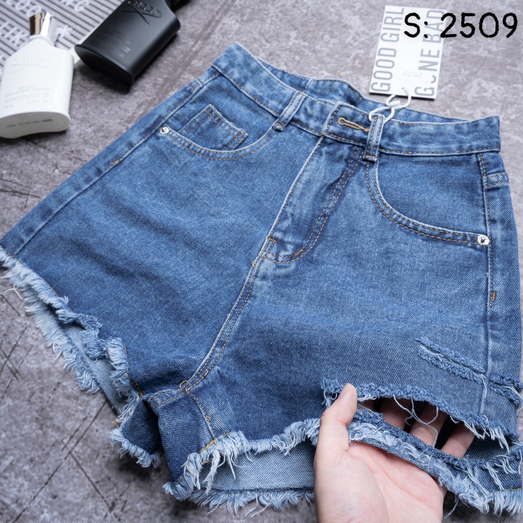 [HOT TREND] Quần Đùi Jean Lưng CaoTrơn ,Tua Lai 2 Màu - Ảnh Thật | BigBuy360 - bigbuy360.vn