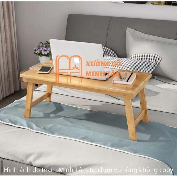 Bàn gỗ xếp gọn gỗ cao cấp, phủ bóng chống trầy, kích thước 60*40cm kiểu dáng Nhật Bản, chân gấp gọn màu vàng sáng