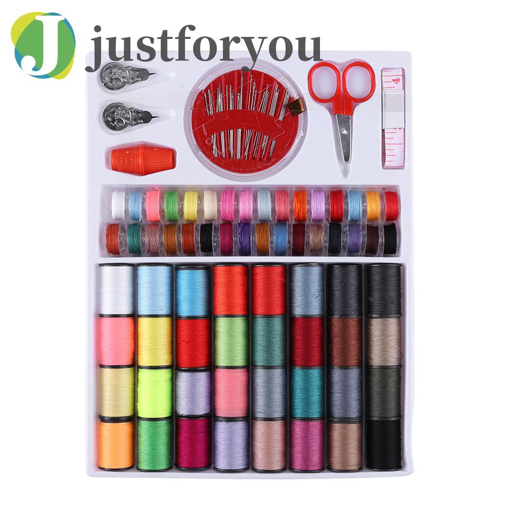 Justforyou2 100pcs Assorted Color Thread Set Embroidery Sewing Machine Spool Bobbin Kit