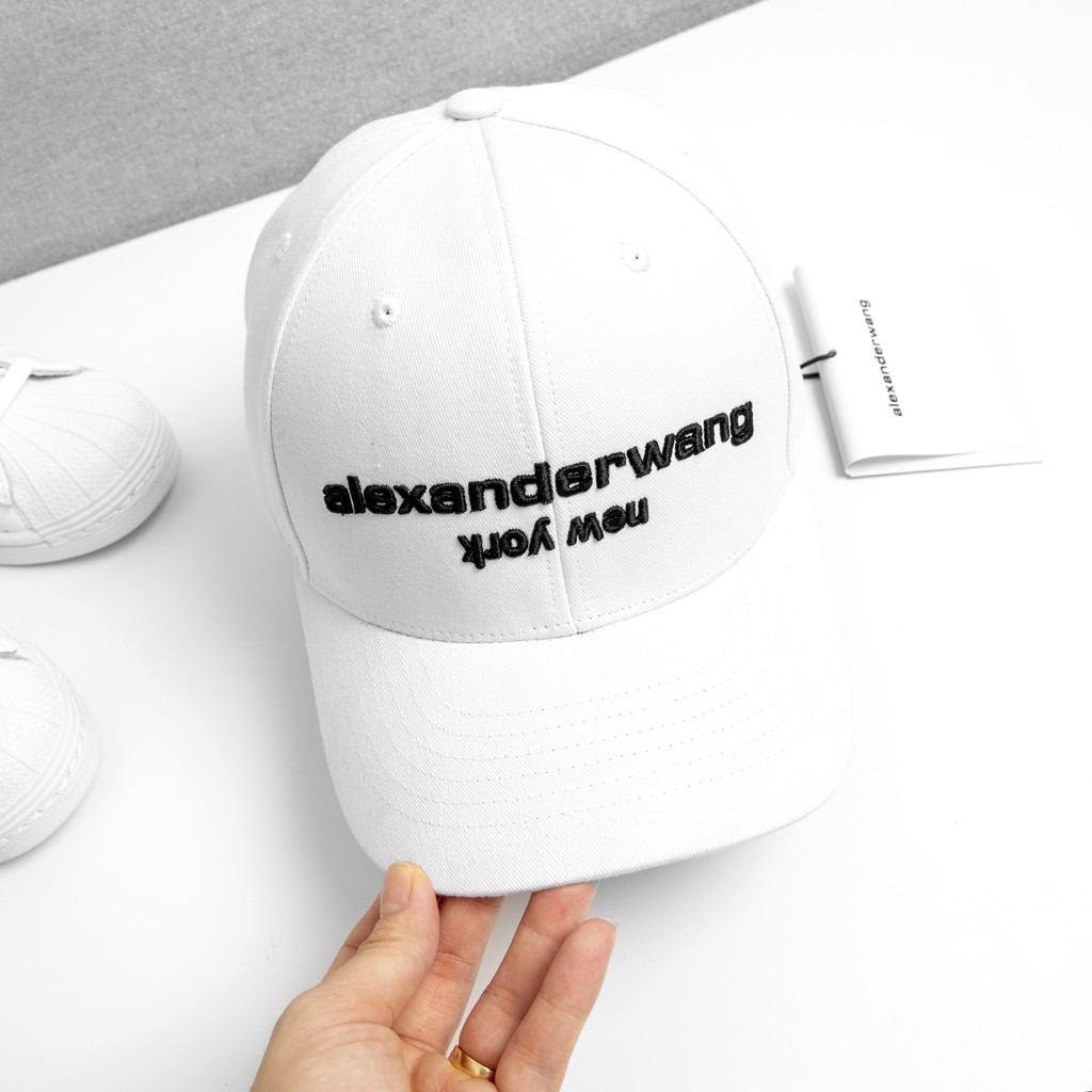 Nón kết mũ lưỡi trai hàng hiệu cao cấp Unisex đẹp chất ALEXANDER Logo 3D hai màu đen trắng AW01