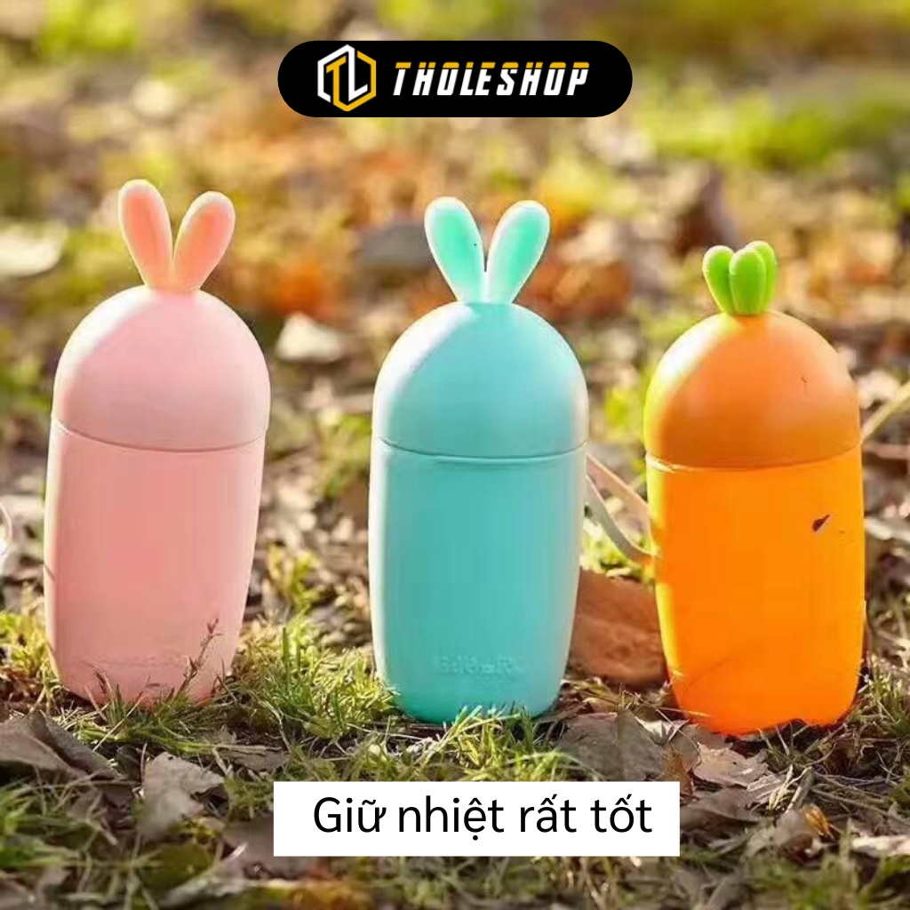 Bình Nước Thủy Tinh 400ml - Bình Chịu Nhiệt, Giữ Nhiệt Tối Ưu Hình Thỏ Và Cà Rốt 6767