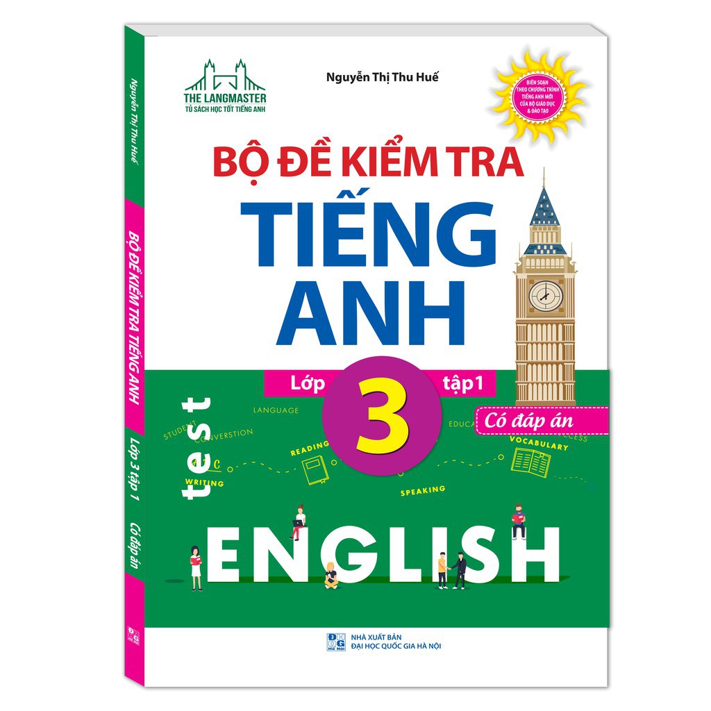 Sách Combo Bộ đề kiểm tra tiếng Anh lớp 3 tập 1 + 2 Có đáp án
