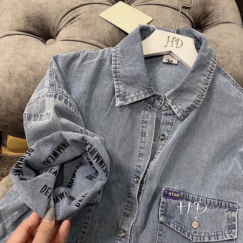 Áo sơmi jean tay chữ | BigBuy360 - bigbuy360.vn