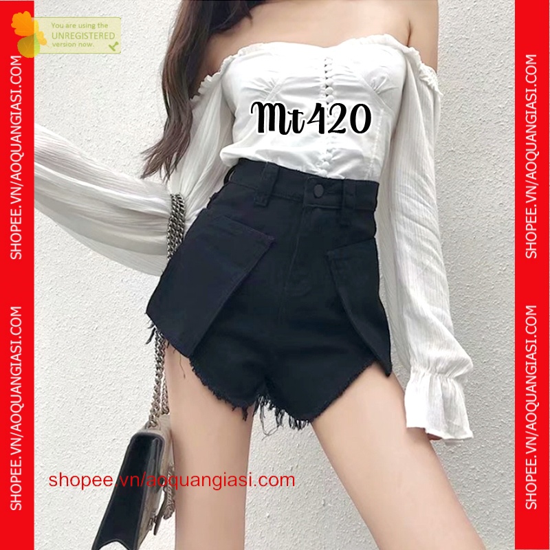 Quần short thời trang nữ vải kaki mẫu mới 2 túi lớn mt420 AQGS