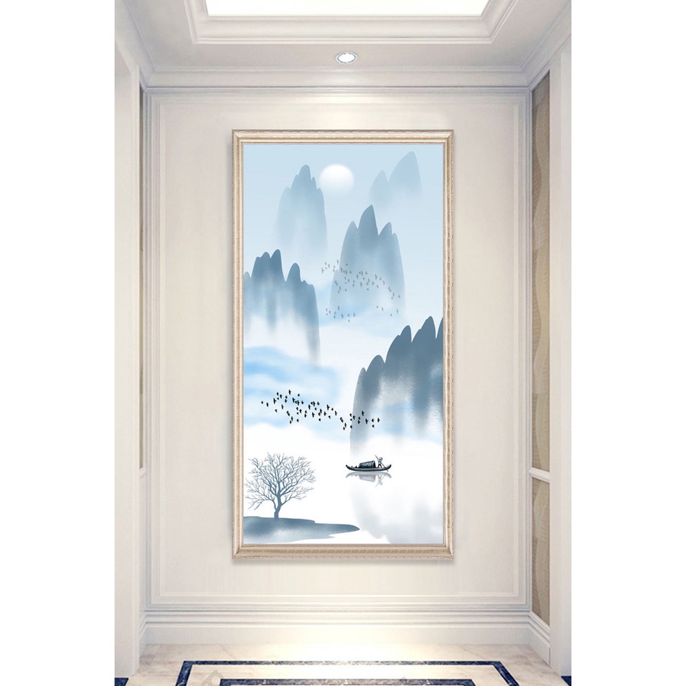 In hình ép gỗ Laminate TRANH HÀNH LANG TRUNG QUỐC - Mẫu 65 (50x75, 60x90, 70x110). In ảnh theo yêu cầu