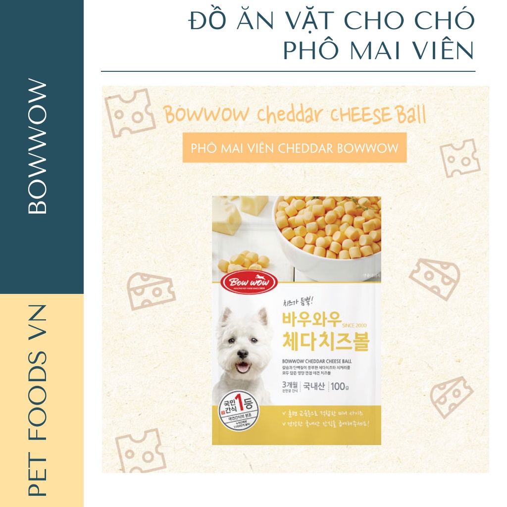 Phô mai viên cho chó BOWWOW 100g