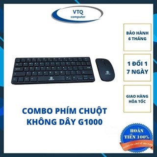 Combo bộ phím chuột mini không dây G1000 tặng kèm pin, bảo hành 6 tháng.shopphukienvtq