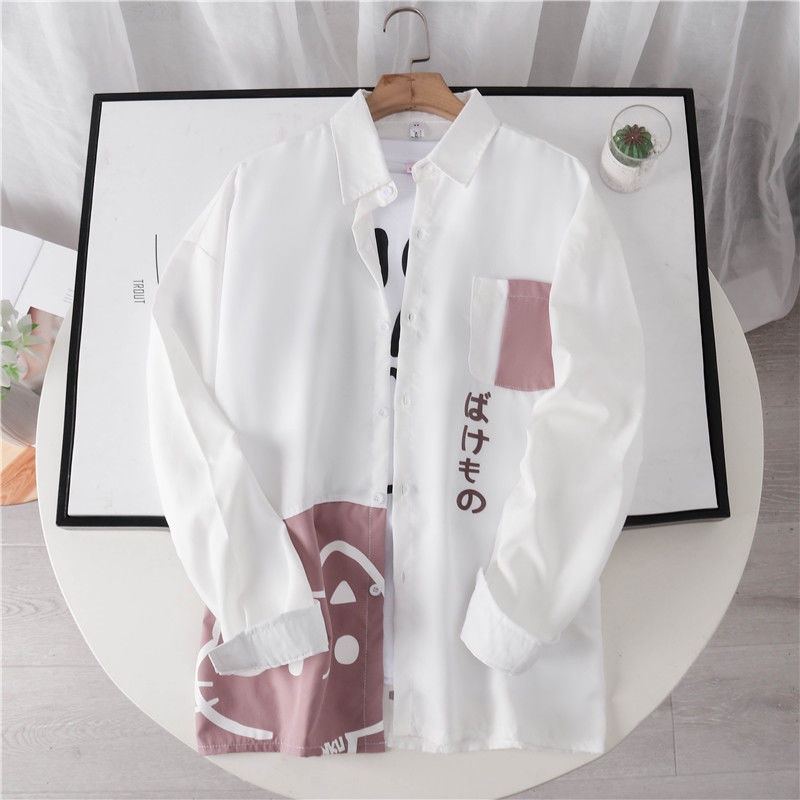 Áo Sơ Mi Tay Dài Dáng Rộng Phong Cách Thời Trang Nhật Bản Cho Cặp Đôi