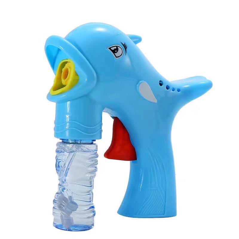 Đồ chơi súng bắn xà phòng hình cá heo kèm 2 lọ xà phòng cho bé