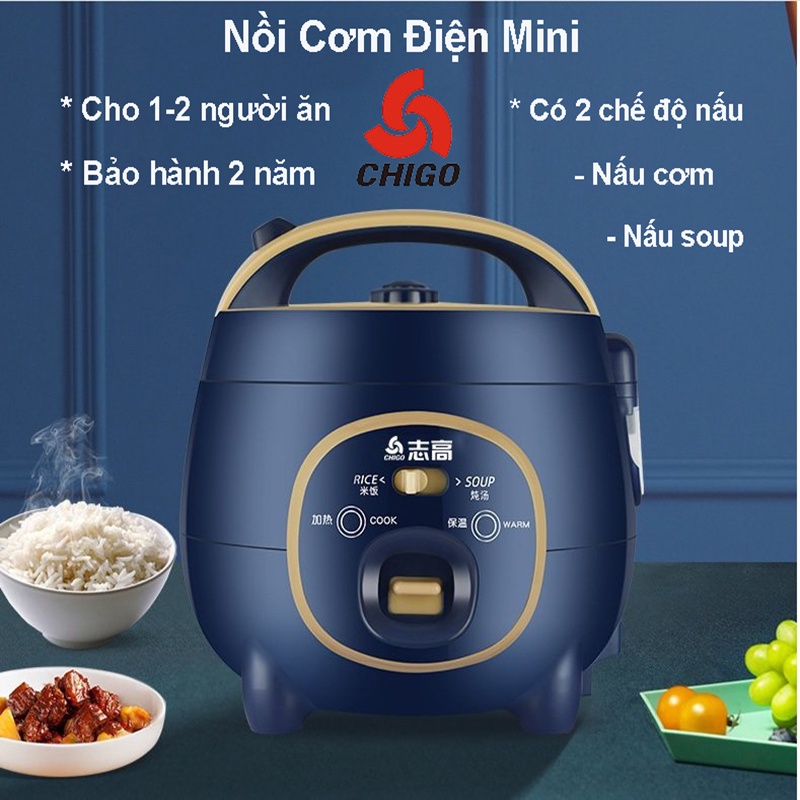 Nồi Cơm Điện Mini Đa Năng Nấu Cho 1-2 Người Ăn - Nồi Cơm CHIGO Thương Hiệu Nội Địa Trung