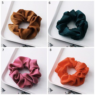 Dây buộc tóc bằng lụa satin màu trơn dễ thương dành cho nữ