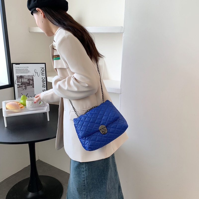 Túi Đeo Vai Hình Vuông Màu Trơn Phong Cách Phương Tây Cổ Điển 2022