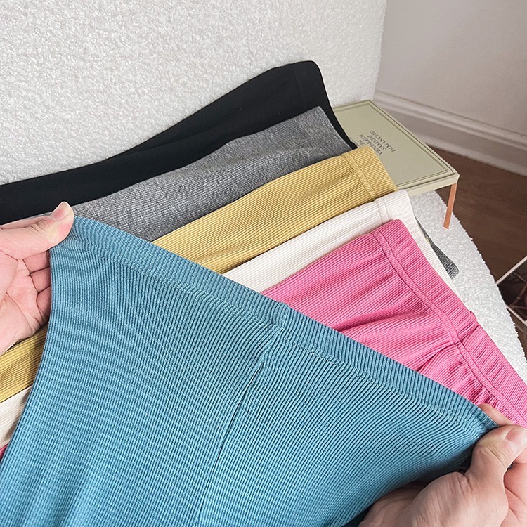 QG311 - Quần legging trơn gân nhỏ sz 90-150, legging mỏng, co dãn nhiều, thời trang hàn quốc thu đông 2022