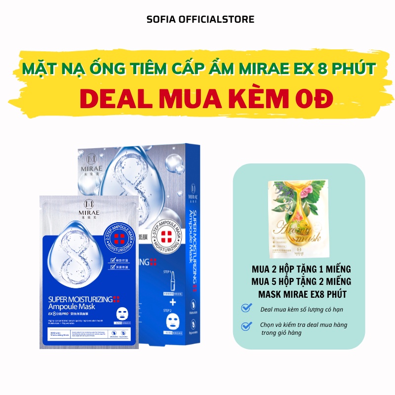 Mặt nạ ống tiêm cấp ẩm MIRAE cải thiện da khô giúp da căng mịn sáng bóng 1.5ml/ống, 20ml / miếng