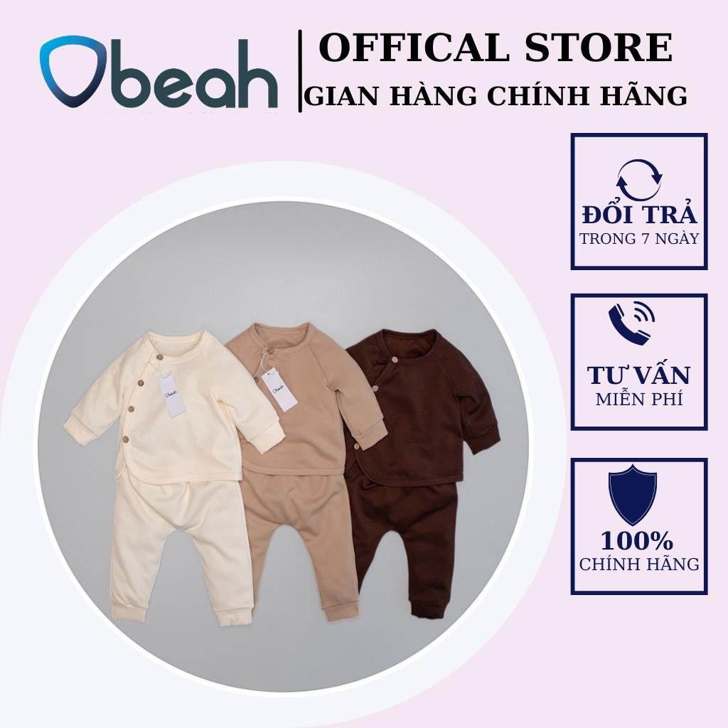 Body bé trai, Set body cài chéo chất liệu cotton tổ ong cho bé (có mũ cho size newborn) Fullsize NB đến 90 OBEAH