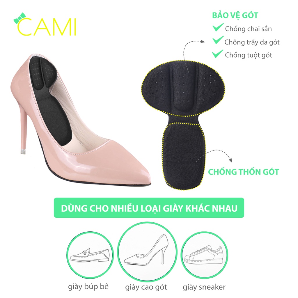 1 cặp lót giày hình con sò 2 trong 1 bảo vệ gót chân, chống trầy gót, dễ dàng di chuyển - cami - CMPK274