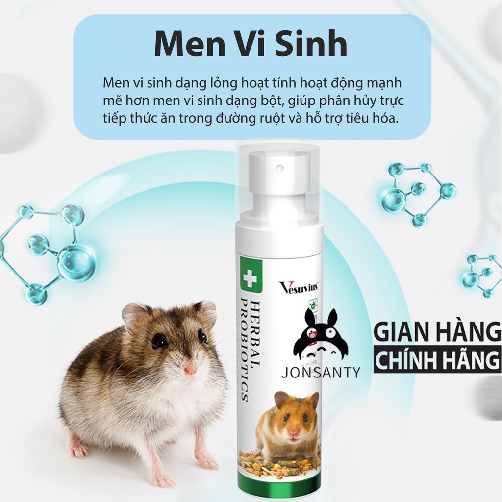 Men vi sinh thảo dược cho chuột hamster bảo vệ đường ruột ngừa tiêu chảy tốt cho sức khỏe hamster chai 100ML cst582