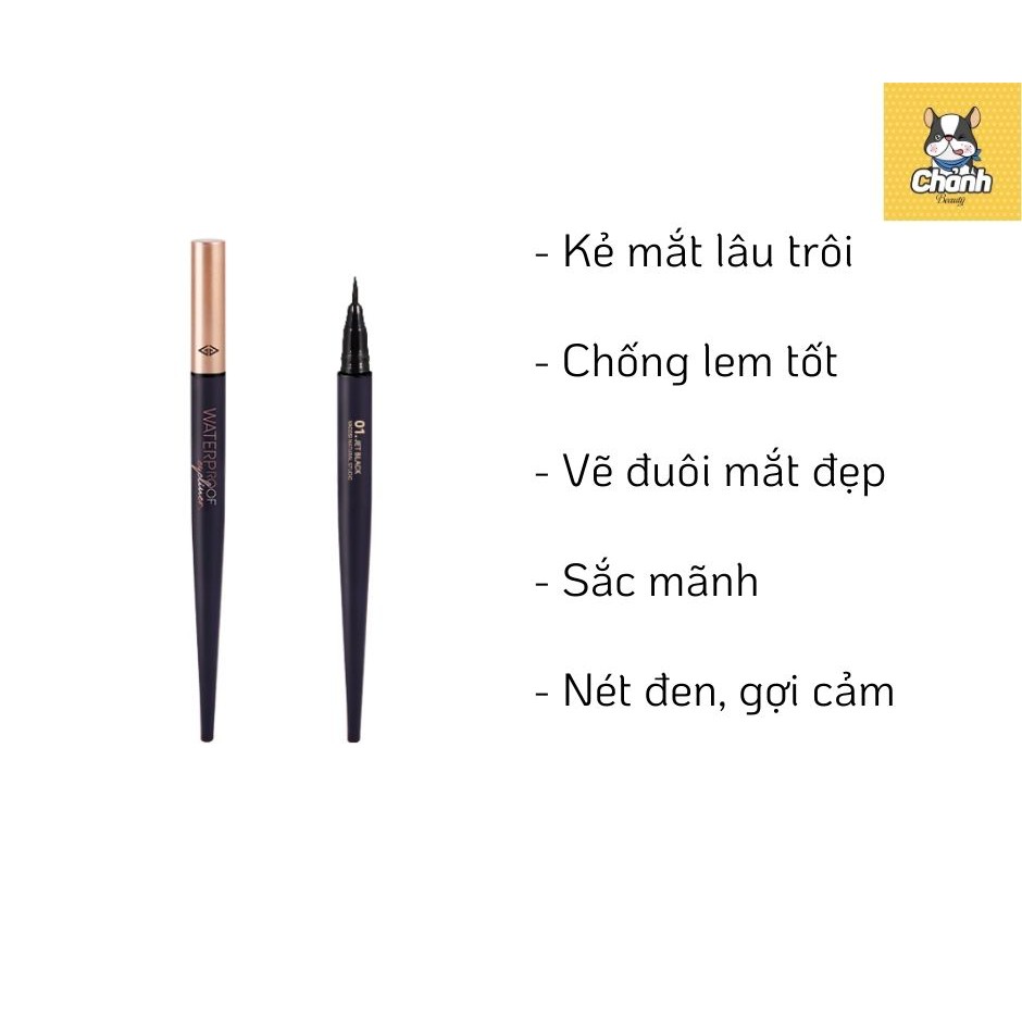 Bút Kẻ Mắt Nước Waterproof Eyeliner Pen 5ml Siêu Lì Sắc Mảnh - VACOSI