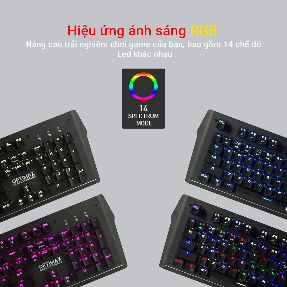 V3 Bàn phím Cơ Optical Blue Switch Full size RGB Backlit Ghost Gaming - ✪ Fantech MK885 ✪ Blue Switch 6