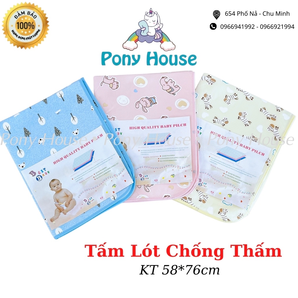 Tấm Lót Chống Thấm Best baby - Tấm Lót Thay Tã Bỉm Chống Thấm Cho Bé Sơ Sinh 4 lớp KT 58 * 76cm