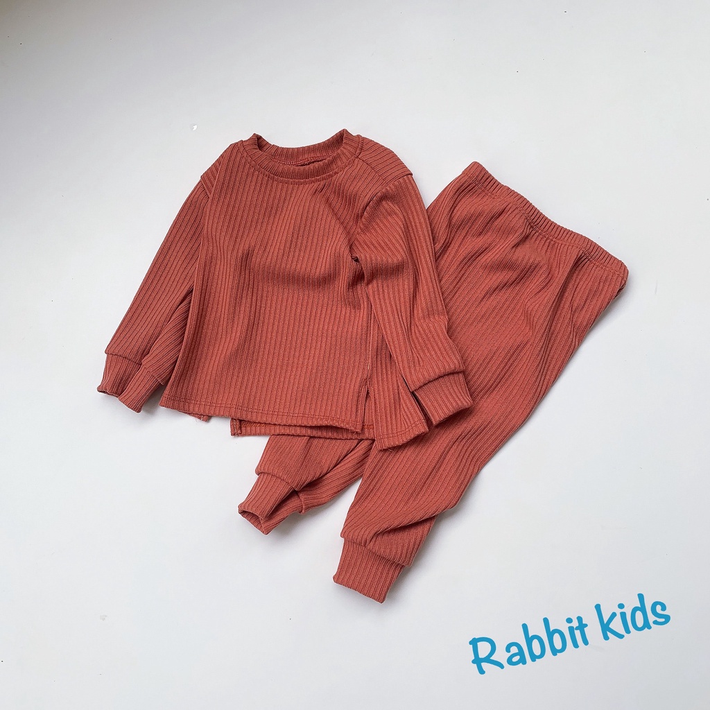 Bộ Quần Áo Thu Đông Bé Trai Phong Cách Hàn Quốc💝FREESHIP💝Rabbit Kids-Quần Áo Dài Tay Cho Bé 8-20kg Chất Thun Gân Tăm