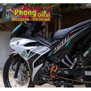 Tem Rời Exciter 150 Y15zr Dán Xe Xám Phối Xanh Ngọc