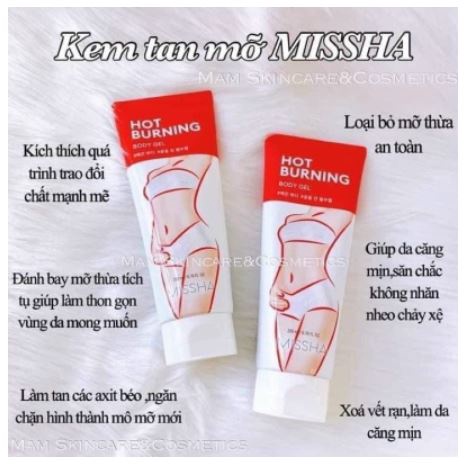 Gel Kem Tan Mỡ Bụng Đùi Missha Hot Burning Hàn Quốc.