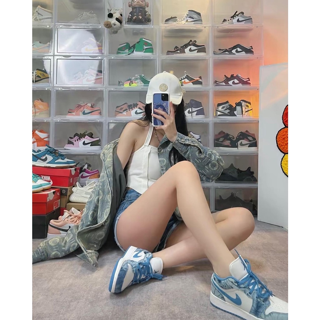 Giày Air Jordan cổ thấp Denim Washed  DM8947-100 chính hãng cao cấp