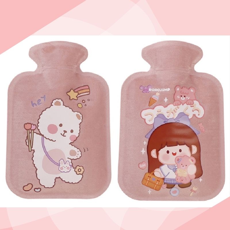 Túi chườm nóng lạnh nhung mềm giảm đau bụng kinh, giữ ấm hạ sốt 350ml -𝓢𝓱𝓸𝓹 𝓣𝓲𝓮̣̂𝓷 𝓘́𝓬𝓱