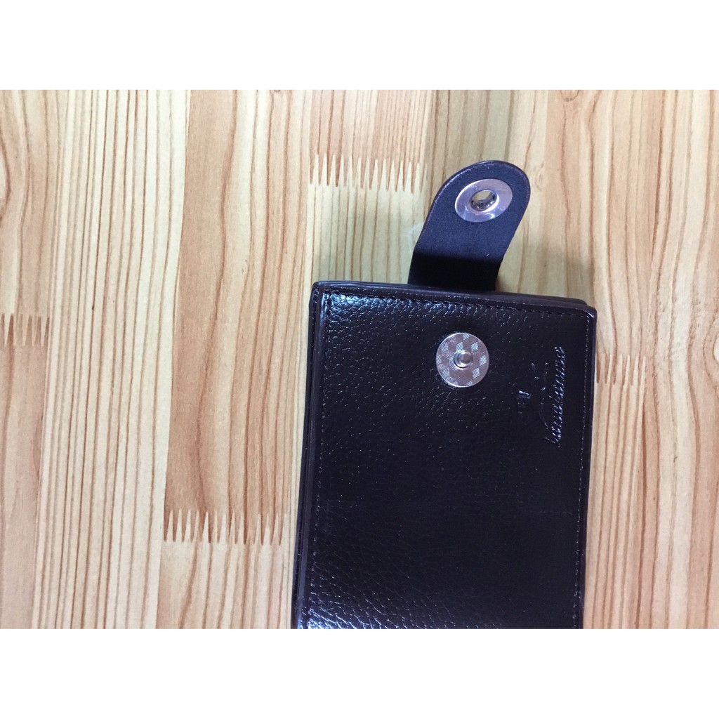 Ví da nam ngang bỏ túi nhiều ngăn có dây kéo và nút cài - N6571