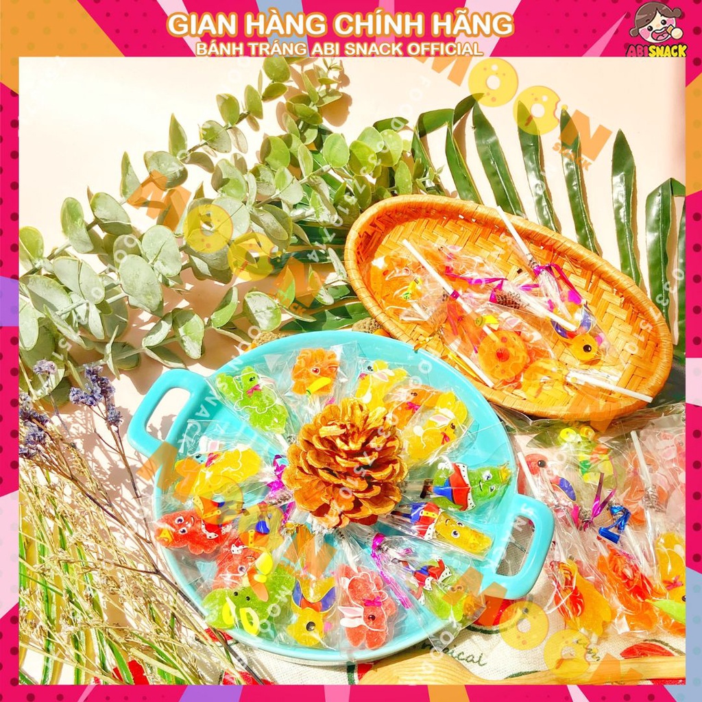 combo 5 cây kẹo dẻo hương trái cây hình thú dạng bướm và cá kẹo tuổi thơ