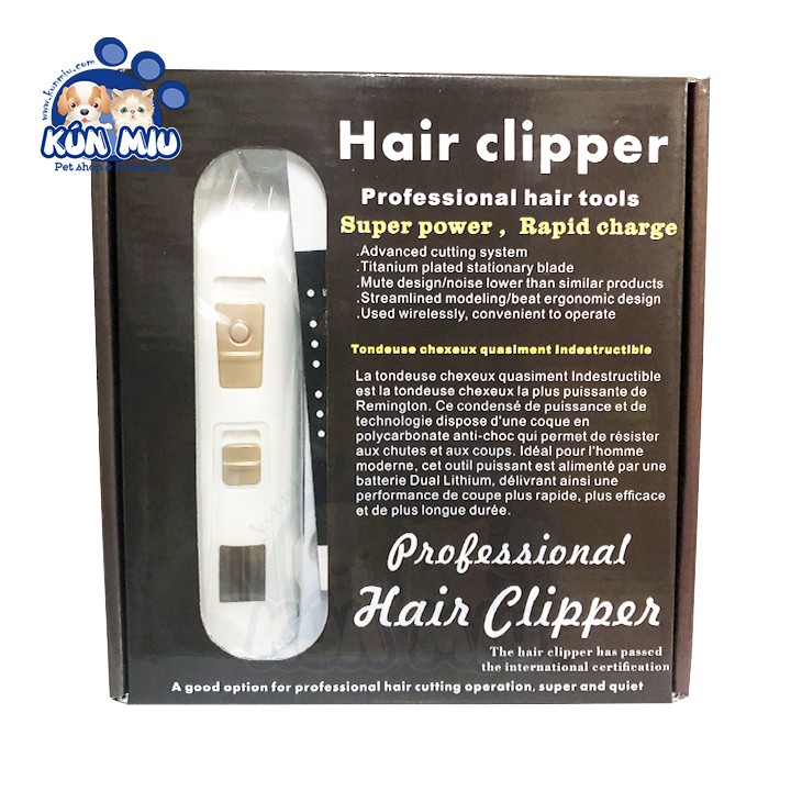 Tông đơ cho chó mèo dòng cao cấp Hair Clipper pin sử dụng 4 tiếng