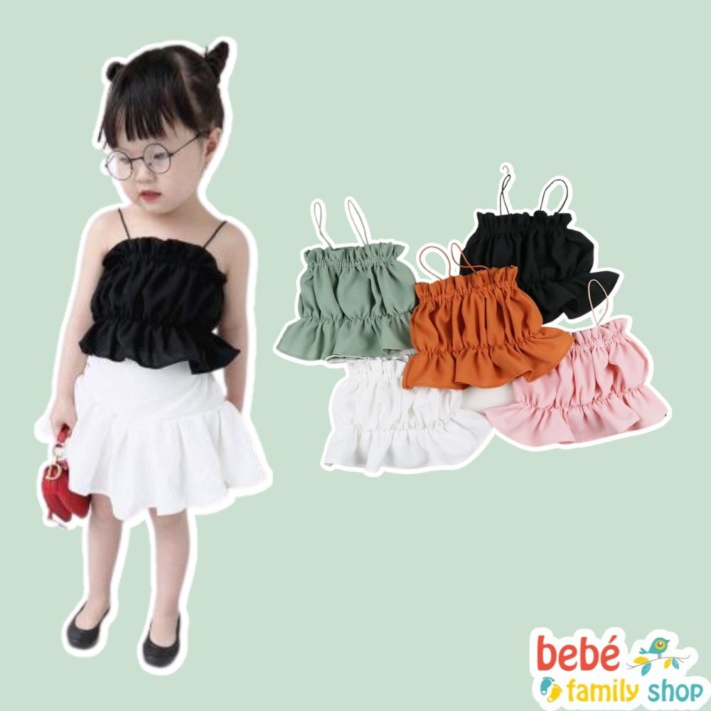 Áo croptop hai dây bé gái vải đũi - AGTA