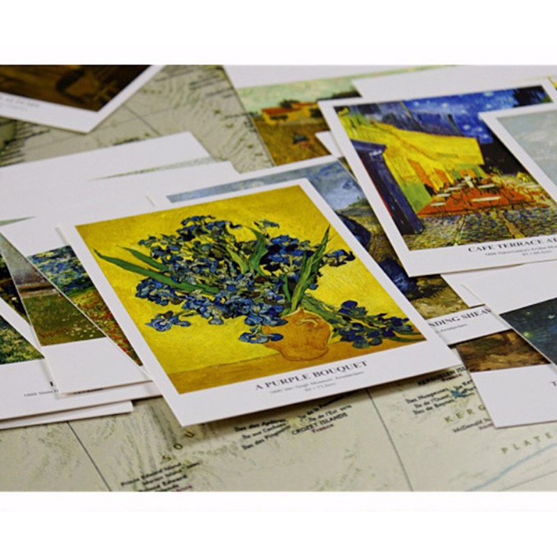 Bộ 30 Tấm In Hình Tranh Van Gogh Cổ Điển