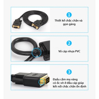 Cáp COM DB9 RS232 2 đầu dương 3M Unitek YC704