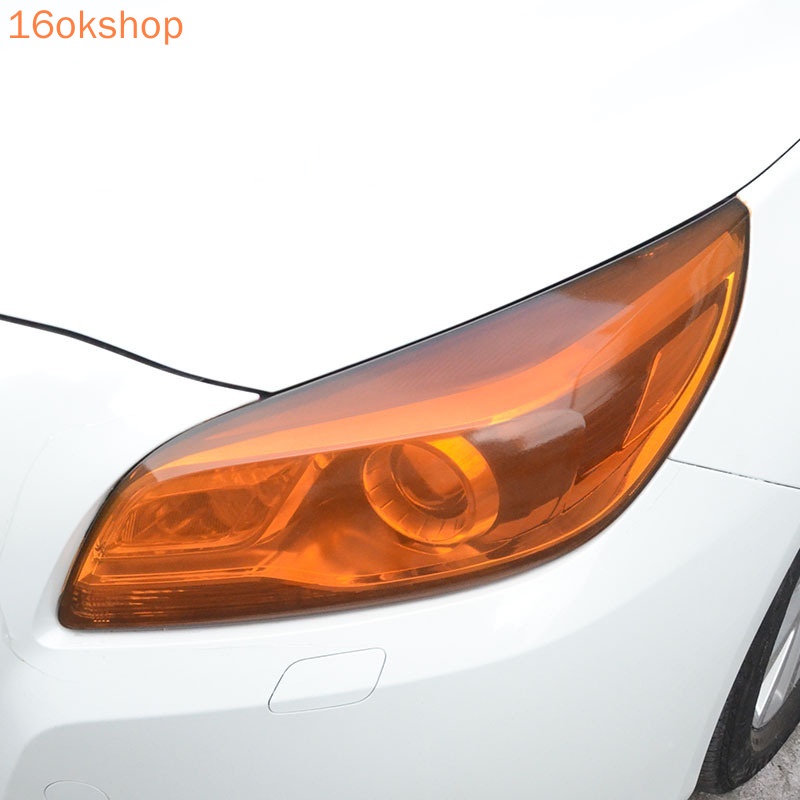 Miếng dán đèn pha xe hơi / mô tô màu cam kích thước 30x20cm