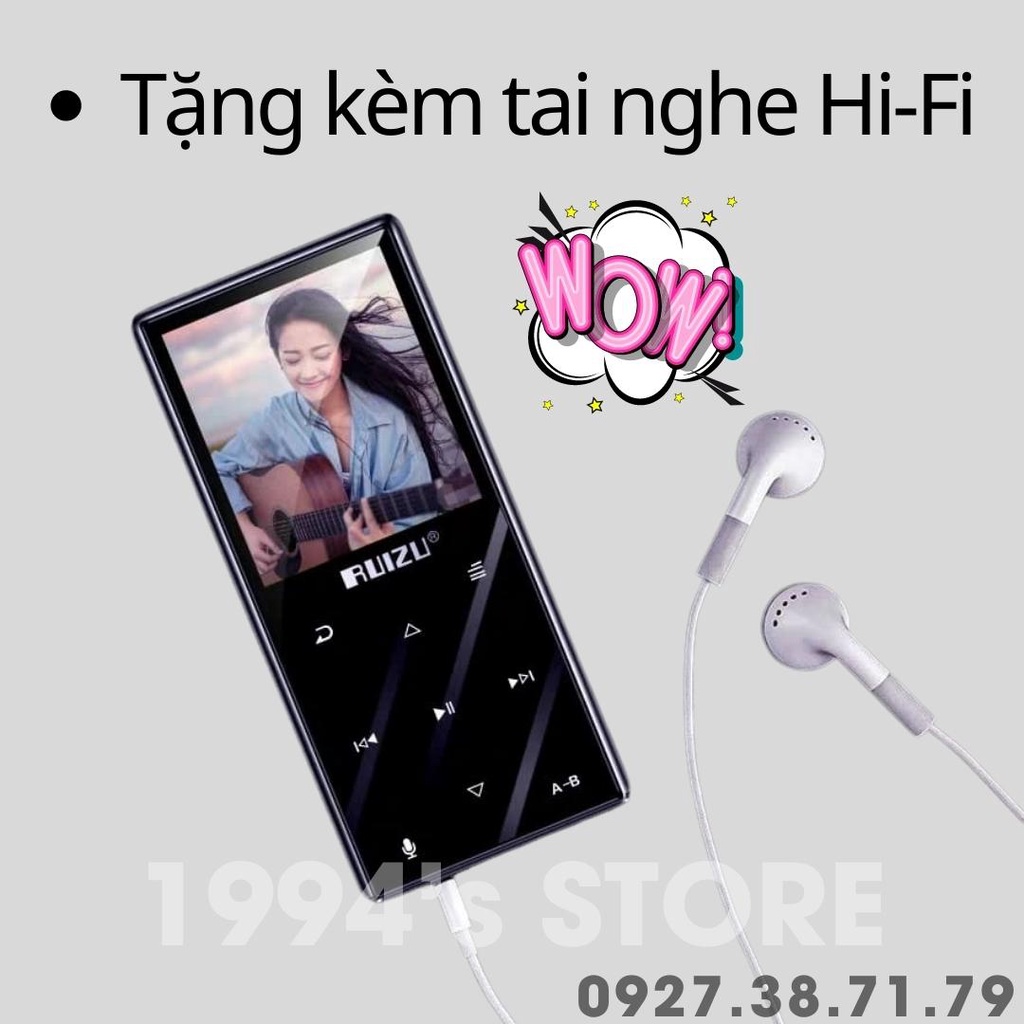 (CÓ SẴN) Máy Nghe Nhạc RUIZU D29 Bluetooth 5.0 - Bản 2022 - Cảm ứng - Xem phim, ảnh - Loa ngoài siêu lớn - Bô nhớ 8Gb