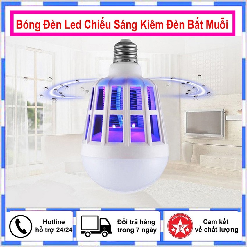 Bóng đèn Led chiếu sáng kiêm đèn bắt muỗi và côn trùng 15W