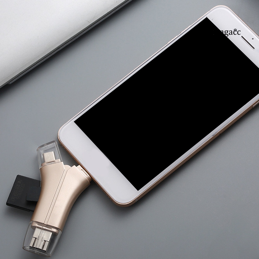 Đầu đọc thẻ nhớ đa năng 4 trong 1 3.0 OTG TF thích hợp cho PC / Iphone / Android Type-C