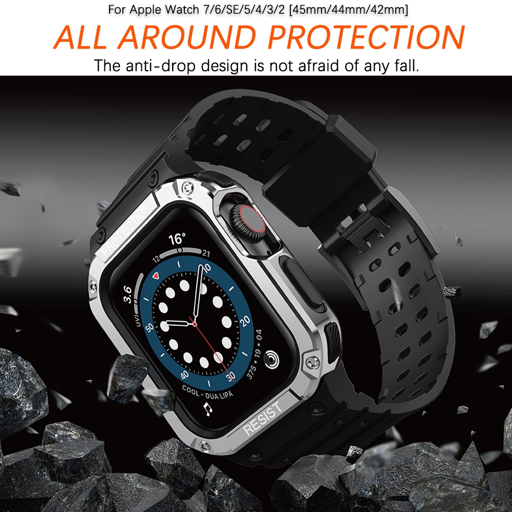 Ninki Ốp Bảo Vệ Bằng TPU + PC Cao Cấp Có Dây Đeo Cho iWatch Series 8/7/6/SE/5/4 45mm 44mm 42mm iWatch 8/7 45mm
