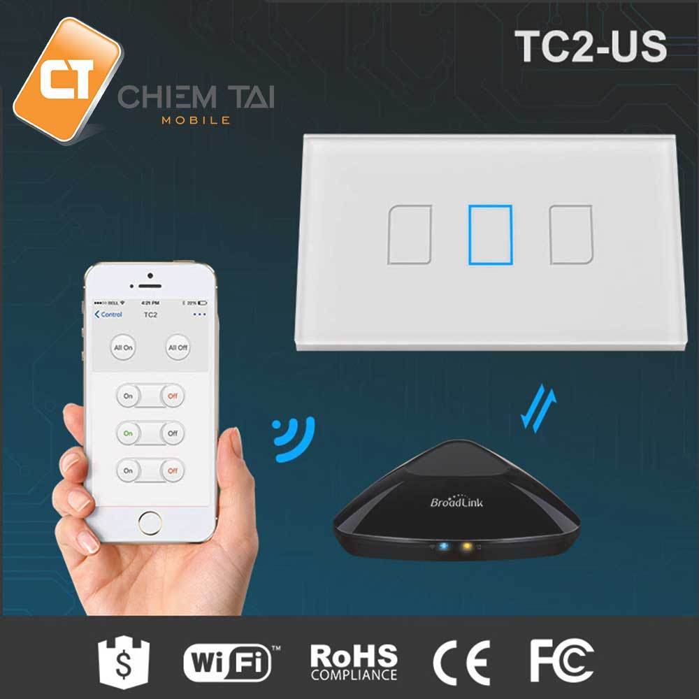 [CHIECTG15 GIẢM 15K] Công tắc âm tường Broadkink e-touch Smart TC2