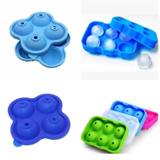 Khuôn silicone có 4/6 khe dùng làm nước đá hình cầu tiện dụng