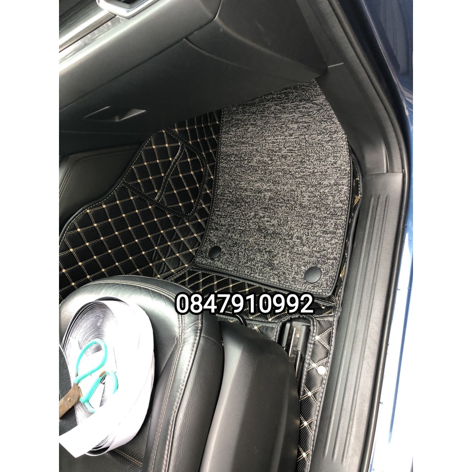 Thảm lót sàn ô tô 6D da cacbon kim cương cho  Mazda CX5 2013-2017 chống nước, không mùi, phủ kín 90% sàn xe