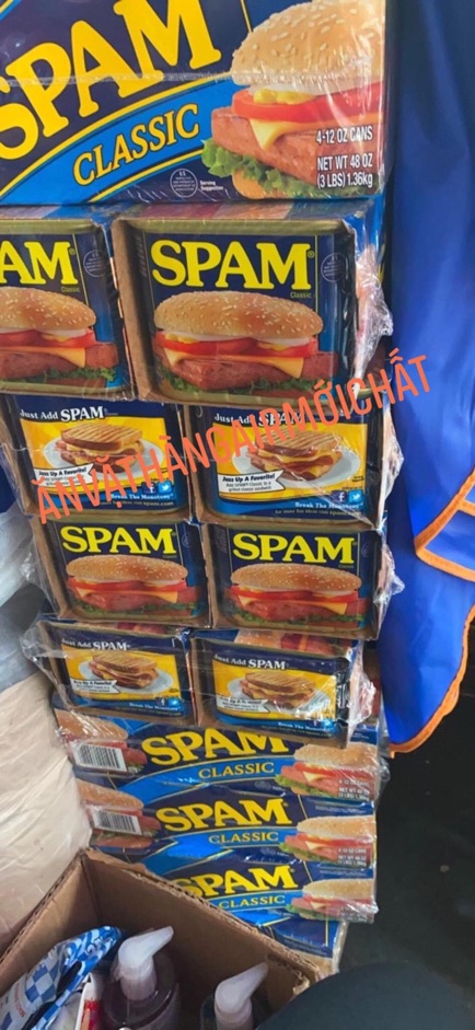 LỐC 4 HỘP Thịt Hộp Spam Giảm Mặn Mỹ Hộp 340 gram