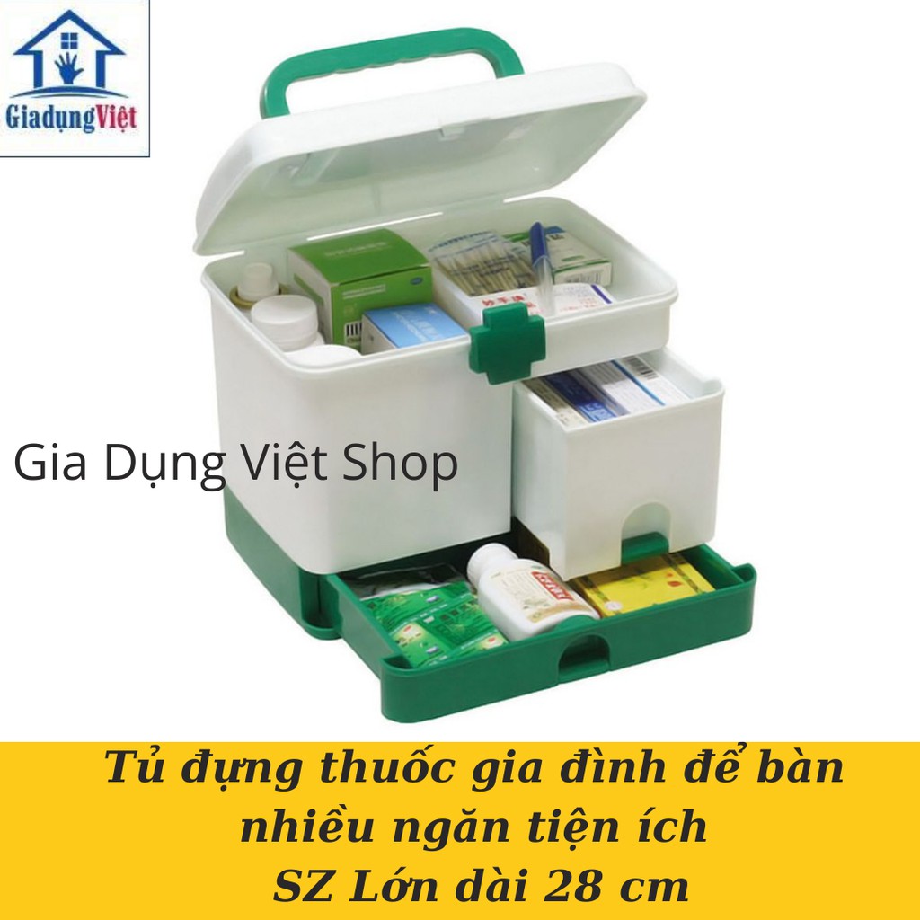 Tủ thuốc nhựa Gia đình size lớn nhiều ngăn tiện ích