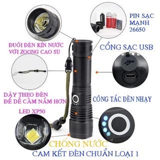 Đèn Pin Siêu Sáng XHP50 Chính Hãng Cao Cấp