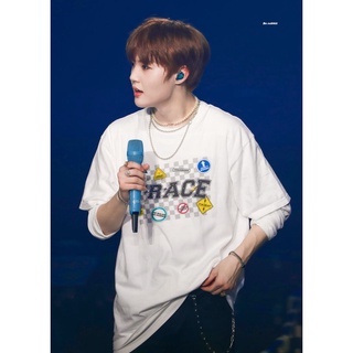 ÁO THUN FORM RỘNG NAM NỮ CHẤT NGẦU 2022 IN CHỮ TRACE CỦA TREASURE KPOP